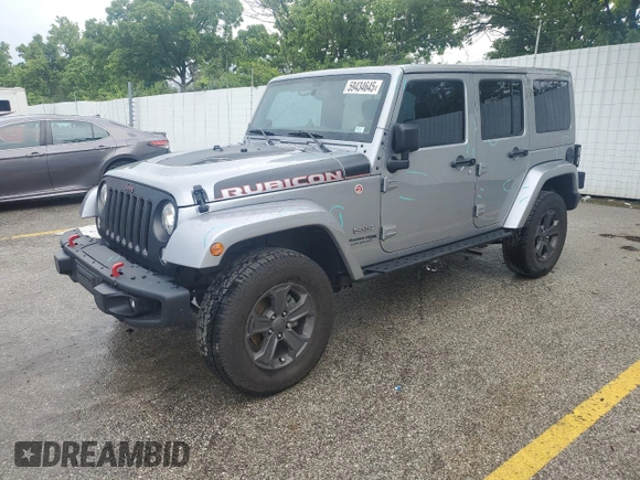 2018 Jeep Wrangler Unlimited Rubicon Recon with VIN 1C4BJWFGXJL814198, listed as a Copart auction lot 59434645 with 43,931 mi miles and Salvage title. Bid and sale history available at DreamBid. Image 1.