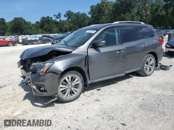 2018 Nissan Pathfinder S with VIN 5N1DR2MN1JC663663, listed as a Copart auction lot 65409265 with 77,221 mi miles and Salvage title. Bid and sale history available at DreamBid. Image 1.