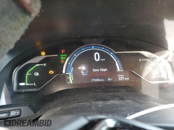 2018 Honda Clarity Touring with VIN JHMZC5F33JC024207, listed as a Copart auction lot 81756314 with 173,443 mi miles and Salvage Title. Bid and sale history available at DreamBid. Image 9.