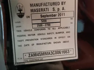 2012 Maserati GranTurismo Sport с VIN ZAM45MMA3C0061663, выставлен на аукционе Copart как лот 71174774 с пробегом 14 624 миль миль и Списание • Salvage title. История ставок и продаж доступна на DreamBid. Изображение 13.
