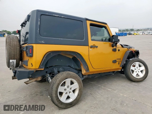 2014 Jeep Wrangler Sport z VIN 1C4AJWAG7EL181121, wystawiony jako Copart lot #42599235 z przebiegiem 130 721 mil mil oraz Szkoda całkowita • Salvage title. Historia ofert i sprzedaży dostępna na DreamBid. Obrazek 3.