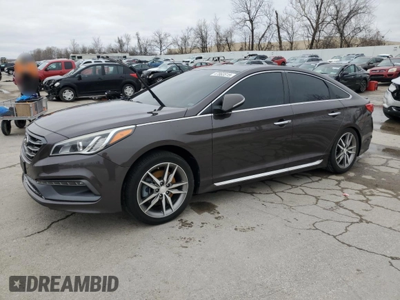 2015 Hyundai Sonata Sport with VIN 5NPE34AB4FH222623, listed as a Copart auction lot 47863515 with 132,317 mi miles and Salvage Title. Bid and sale history available at carsss.com. Image 1.