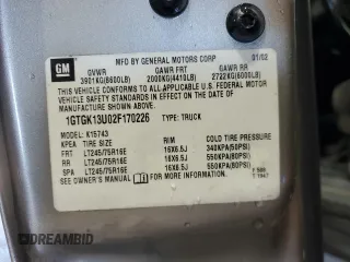 2002 GMC Sierra 1500HD SLE z VIN 1GTGK13U02F170226, wystawiony jako Copart lot #76071804 z przebiegiem 187 996 mil mil oraz Szkody całkowita. Historia ofert i sprzedaży dostępna na DreamBid. Obrazek 12.
