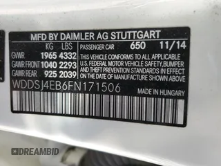 2015 Mercedes-Benz CLA 250 with VIN WDDSJ4EB6FN171506, listed as a Copart auction lot 44922123 with 111,952 mi miles and . Bid and sale history available at DreamBid. Image 13.