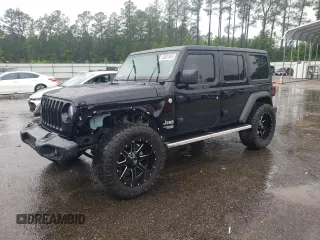2021 Jeep Wrangler Unlimited Sport Altitude with VIN 1C4HJXDN5MW525525, listed as a Copart auction lot 55897605 with 54,554 mi miles and Salvage title. Bid and sale history available at DreamBid. Image 1.
