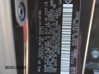 2022 Lexus ES 250 with VIN 58AD11D12NU009293, listed as a Copart auction lot 79694514 with 52,907 mi miles and Salvage title. Bid and sale history available at DreamBid. Image 14.