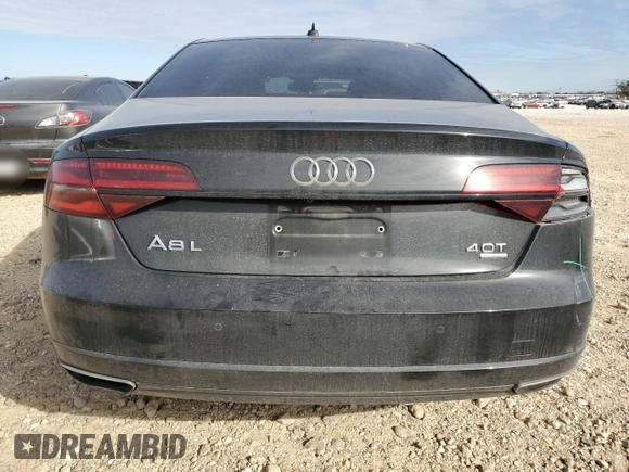 2017 Audi A8 Sport with VIN WAU43AFD5HN015873, listed as a Copart auction lot 87588055 with 122,351 mi miles and Salvage title. Bid and sale history available at DreamBid. Image 6.