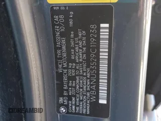2009 BMW 5 Series 528i with VIN WBANU53529C119238, listed as a Copart auction lot 88943385 with 157,322 mi miles and Salvage Title. Bid and sale history available at carsss.com. Image 12.