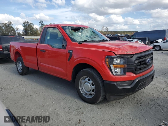 2023 Ford F-150 XL with VIN 1FTMF1C57PKF05268, listed as a Copart auction lot 77541224 with 17,906 mi miles and Salvage Title. Bid and sale history available at carsss.com. Image 4.