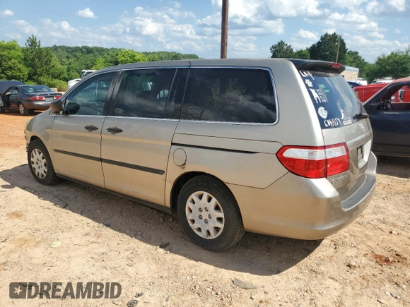 2007 Honda Odyssey LX with VIN 5FNRL38287B080407, listed as a Copart auction lot 57436115 with 238,333 mi miles and Salvage title. Bid and sale history available at DreamBid. Image 2.