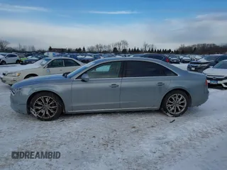 2012 Audi A8 with VIN WAURVAFD8CN017206, listed as a IAAI auction lot 41626707 with 138,922 mi miles and . Bid and sale history available at DreamBid. Image 14.