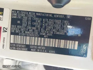 2009 Toyota Venza with VIN 4T3ZK11A39U003031, listed as a IAAI auction lot 41212216 with 171,143 mi miles. Bid and sale history available at carsss.com. Image 9.