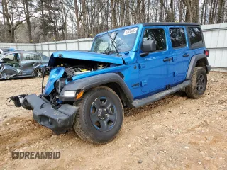 2022 Jeep Wrangler Unlimited Sport with VIN 1C4HJXDN6NW232539, listed as a Copart auction lot 43936495 with 29,571 mi miles and Salvage Title. Bid and sale history available at DreamBid. Image 1.