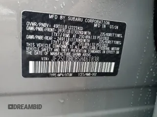 2025 Subaru Forester Premium with VIN JF2SLDBC8SH461838, listed as a Copart auction lot 43320775 with 2,354 mi miles and Salvage Title. Bid and sale history available at carsss.com. Image 14.