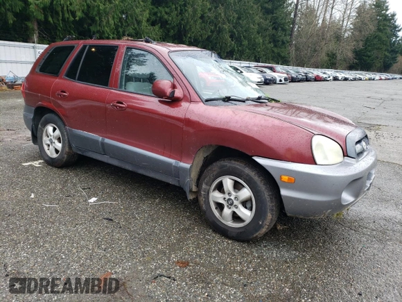 2005 Hyundai Santa Fe GLS with VIN KM8SC73D55U876565, listed as a Copart auction lot 81161004 with 204,205 mi miles and Salvage title. Bid and sale history available at DreamBid. Image 4.