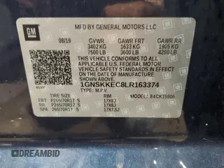 2020 Chevrolet Suburban Commercial with VIN 1GNSKKEC8LR163374, listed as a Copart auction lot 41493935 with 60,182 mi miles and Salvage Title. Bid and sale history available at carsss.com. Image 13.