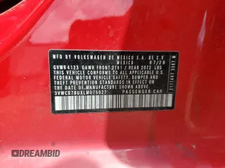 2020 Volkswagen Jetta S с VIN 3VWCB7BUXLM075027, выставлен на аукционе Copart как лот 59799115 с пробегом 143 115 миль миль и Списание • Salvage title. История ставок и продаж доступна на DreamBid. Изображение 12.