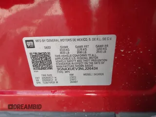 2022 Chevrolet Equinox LT with VIN 3GNAXUEV3NL226434, listed as a IAAI auction lot 42435297 with 68,342 mi miles and . Bid and sale history available at DreamBid. Image 9.