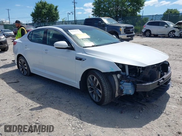2015 Kia Optima SX Turbo with VIN 5XXGR4A60FG383315, listed as a IAAI auction lot 42299144 with 95,615 mi miles and . Bid and sale history available at DreamBid. Image 1.