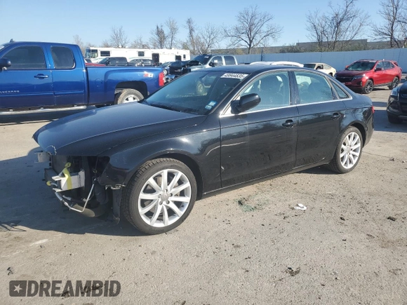 2013 Audi A4 Premium Plus with VIN WAUFFAFL0DA099609, listed as a Copart auction lot 49944835 with 92,478 mi miles and Salvage Title. Bid and sale history available at carsss.com. Image 1.