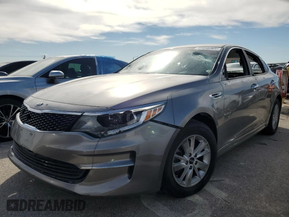 2016 Kia Optima LX z VIN 5XXGT4L34GG090586, wystawiony jako Copart lot #49656365 z przebiegiem Nie podano mil oraz Szkoda całkowita • Salvage title. Historia ofert i sprzedaży dostępna na DreamBid. Obrazek 1.