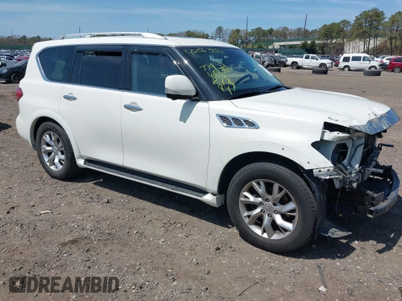 2013 Infiniti QX56 with VIN JN8AZ2NE5D9042826, listed as a IAAI auction lot 42073857 with 77,960 mi miles and . Bid and sale history available at DreamBid. Image 1.