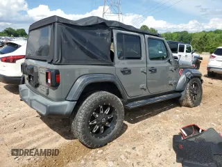 2019 Jeep Wrangler Unlimited Sport S with VIN 1C4HJXDG7KW603821, listed as a Copart auction lot 55846875 with 37,711 mi miles and Salvage title. Bid and sale history available at DreamBid. Image 3.