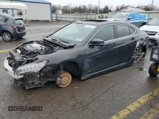 2015 Acura TLX V6 with VIN 19UUB2F30FA017099, listed as a Copart auction lot 51642135 with 0 mi miles and Salvage Title. Bid and sale history available at carsss.com. Image 1.