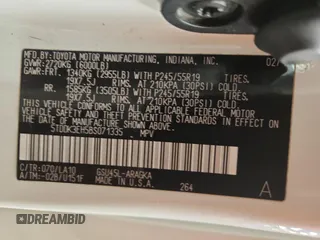 2011 Toyota Highlander Limited with VIN 5TDDK3EH5BS071335, listed as a Copart auction lot 59509395 with 195,068 mi miles and Salvage title. Bid and sale history available at DreamBid. Image 14.
