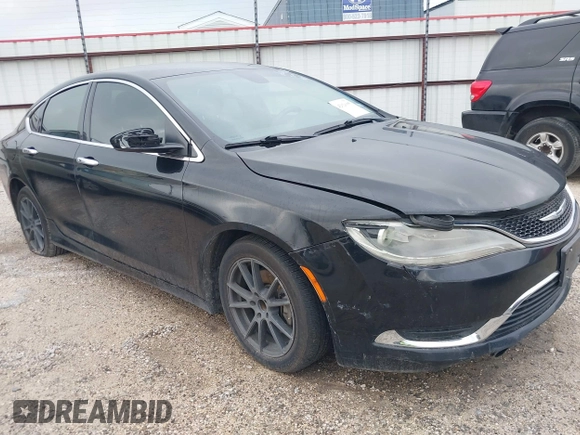 2015 Chrysler 200 Limited with VIN 1C3CCCAB8FN604000, listed as a IAAI auction lot 42026085 with 217,861 mi miles. Bid and sale history available at carsss.com. Image 1.