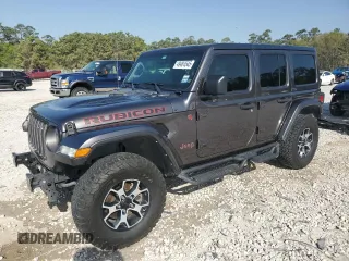 2021 Jeep Wrangler Unlimited Rubicon with VIN 1C4HJXFG6MW764208, listed as a Copart auction lot 49484545 with 47,345 mi miles and Salvage Title. Bid and sale history available at DreamBid. Image 1.