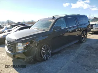 2019 Chevrolet Suburban Premier with VIN 1GNSKJKC7KR146871, listed as a Copart auction lot 43017234 with 96,965 mi miles and Salvage Title. Bid and sale history available at DreamBid. Image 1.