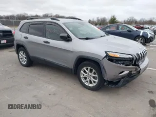 2016 Jeep Cherokee Sport with VIN 1C4PJMAB2GW199059, listed as a IAAI auction lot 41828563 with 70,762 mi miles. Bid and sale history available at carsss.com. Image 1.