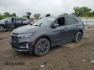 2022 Chevrolet Equinox RS with VIN 3GNAXMEV3NS239724, listed as a Copart auction lot 57315285 with 52,142 mi miles and Salvage title. Bid and sale history available at DreamBid. Image 1.