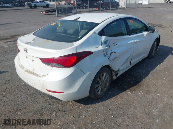 2016 Hyundai Elantra SE with VIN 5NPDH4AE3GH683949, listed as a IAAI auction lot 42577927 with Not provided miles and . Bid and sale history available at DreamBid. Image 4.