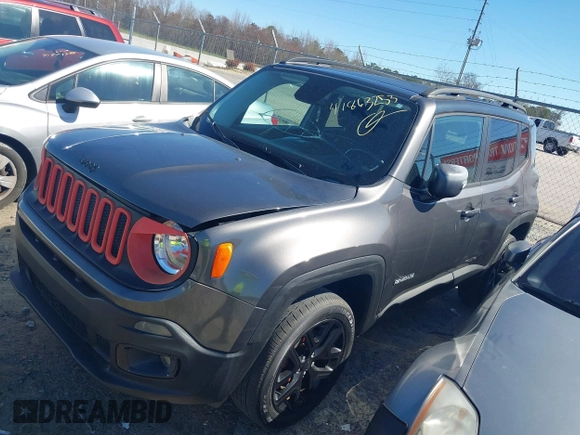 2016 Jeep Renegade Latitude with VIN ZACCJBBT0GPD19884, listed as a IAAI auction lot 41863253 with 143,882 mi miles. Bid and sale history available at carsss.com. Image 17.