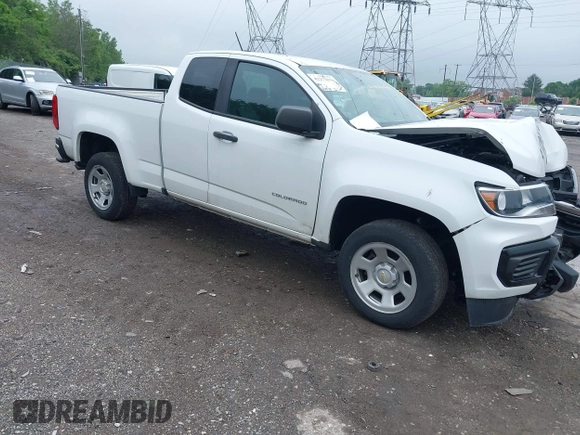2021 Chevrolet Colorado 2WD Work Truck with VIN 1GCHSBEA9M1104836, listed as a IAAI auction lot 42273670 with 60,646 mi miles and . Bid and sale history available at DreamBid. Image 1.