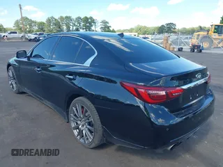 2018 Infiniti Q50 Red Sport 400 with VIN JN1FV7APXJM461106, listed as a IAAI auction lot 42347610 with 40,464 mi miles and . Bid and sale history available at DreamBid. Image 3.