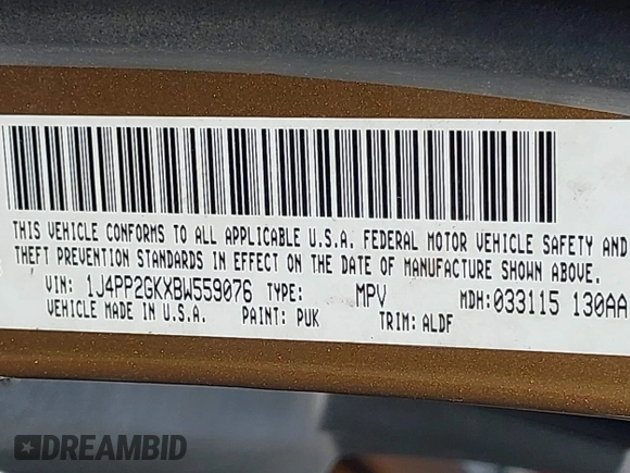 2011 Jeep Liberty Sport Jet with VIN 1J4PP2GKXBW559076, listed as a IAAI auction lot 42644710 with 189,958 mi miles and . Bid and sale history available at DreamBid. Image 9.