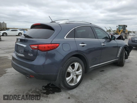 2010 Infiniti FX with VIN JN8AS1MU4AM800865, listed as a Copart auction lot 77106093 with Not provided miles and Salvage title. Bid and sale history available at DreamBid. Image 3.