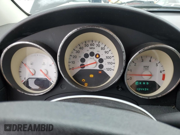 2008 Dodge Caliber R/T with VIN 1B3HB78K18D625931, listed as a Copart auction lot 79911434 with 134,434 mi miles and Salvage Title. Bid and sale history available at DreamBid. Image 9.