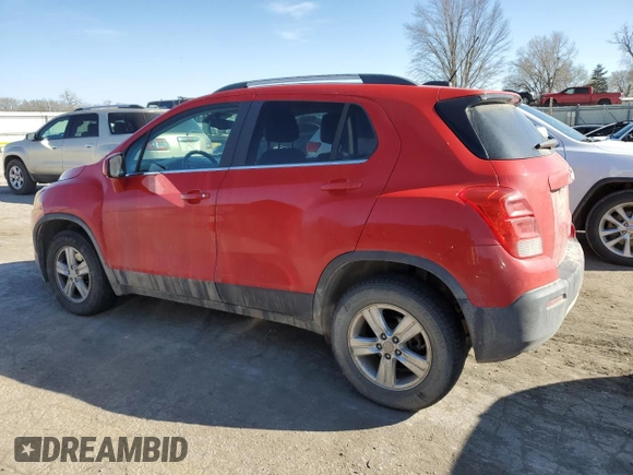2015 Chevrolet Trax LT with VIN 3GNCJRSB1FL240061, listed as a Copart auction lot 50010165 with 89,741 mi miles and Salvage Title. Bid and sale history available at carsss.com. Image 2.
