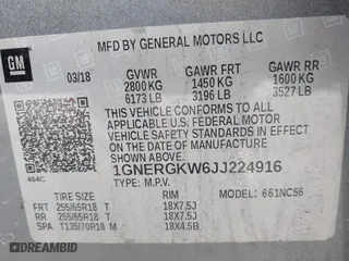 2018 Chevrolet Traverse LT Cloth with VIN 1GNERGKW6JJ224916, listed as a IAAI auction lot 41627315 with 180,639 mi miles. Bid and sale history available at carsss.com. Image 9.