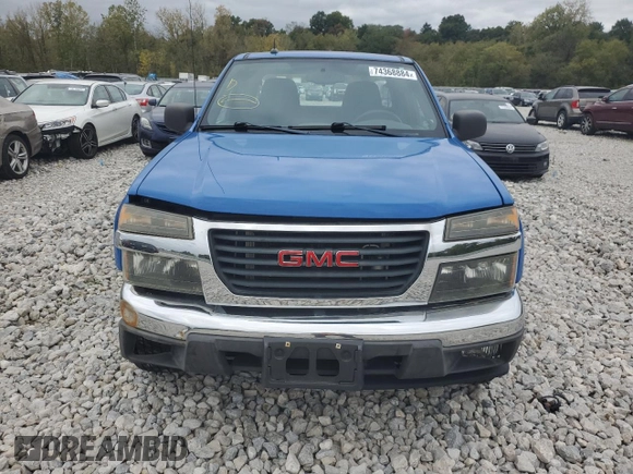 2008 GMC Canyon SLE1 with VIN 1GTDT19E288101602, listed as a Copart auction lot 74368884 with 98,661 mi miles and Salvage Title. Bid and sale history available at carsss.com. Image 5.