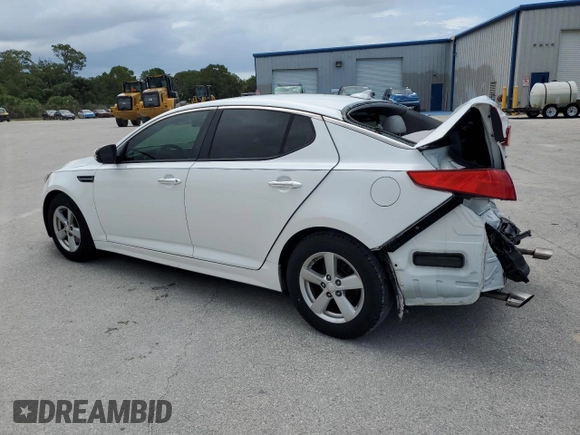 2015 Kia Optima LX with VIN 5XXGM4A7XFG448582, listed as a Copart auction lot 58603735 with 137,656 mi miles and Salvage title. Bid and sale history available at DreamBid. Image 2.