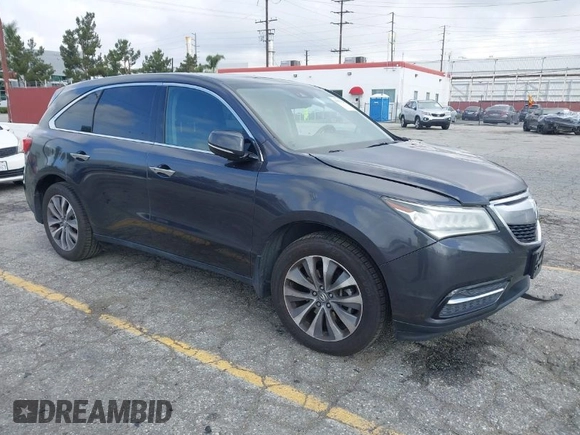 2016 Acura MDX w/Tech with VIN 5FRYD3H47GB020014, listed as a IAAI auction lot 41931725 with 121,520 mi miles. Bid and sale history available at carsss.com. Image 1.