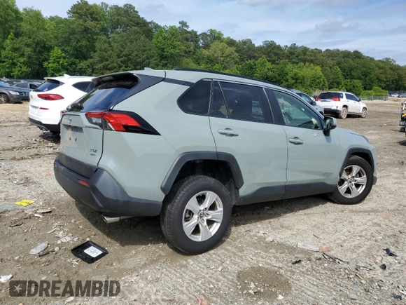 2019 Toyota RAV4 XLE with VIN JTMP1RFV6KD024642, listed as a Copart auction lot 57631075 with 36,051 mi miles and Salvage title. Bid and sale history available at DreamBid. Image 3.