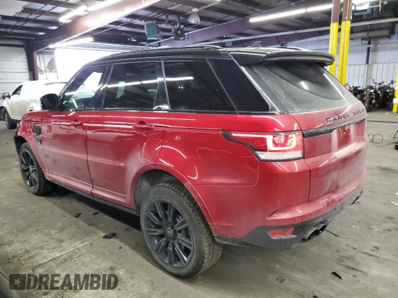2016 Land Rover Range Rover Sport SVR with VIN SALWZ2EFXGA123133, listed as a Copart auction lot 89399755 with 80,768 mi miles and Salvage title. Bid and sale history available at DreamBid. Image 2.
