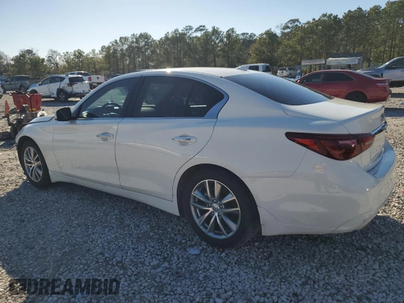 2021 Infiniti Q50 Pure with VIN JN1EV7AP6MM701378, listed as a Copart auction lot 43383655 with 87,293 mi miles and Salvage title. Bid and sale history available at DreamBid. Image 2.