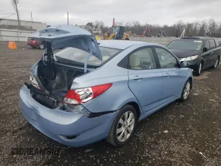 2012 Hyundai Accent GLS with VIN KMHCU4AE2CU185101, listed as a Copart auction lot 51101345 with 126,835 mi miles and Salvage Title. Bid and sale history available at carsss.com. Image 3.